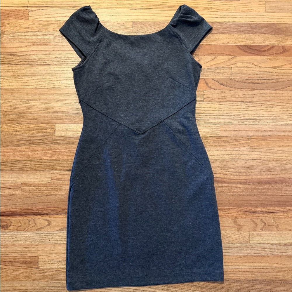 GAP Charcoal Cap-Sleeve Sheath Dress